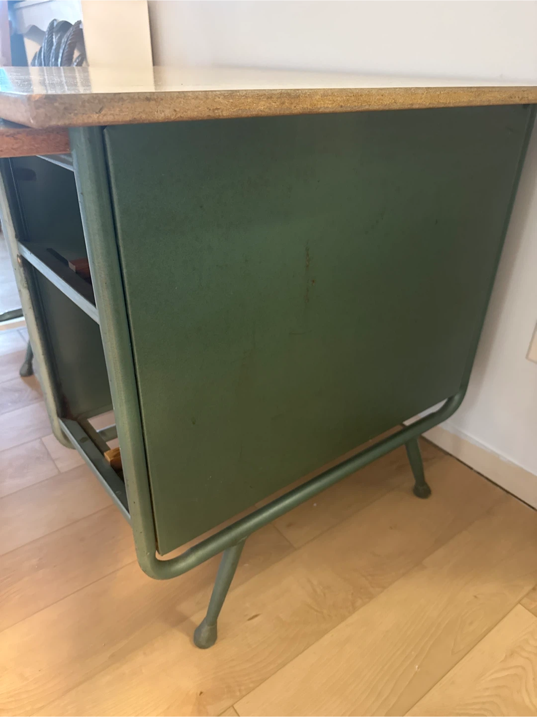 Vintage Wood and Metal Desk - photo 3
