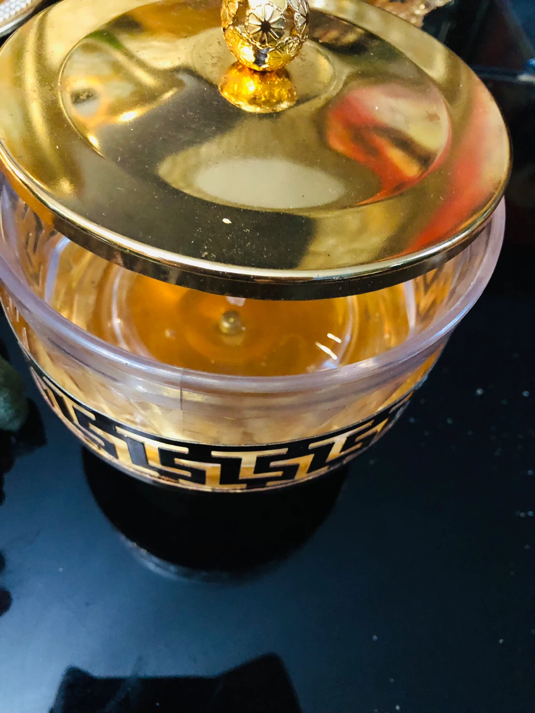 Decorative Gold  plated and Clear Candy Dish with Lid - photo 2