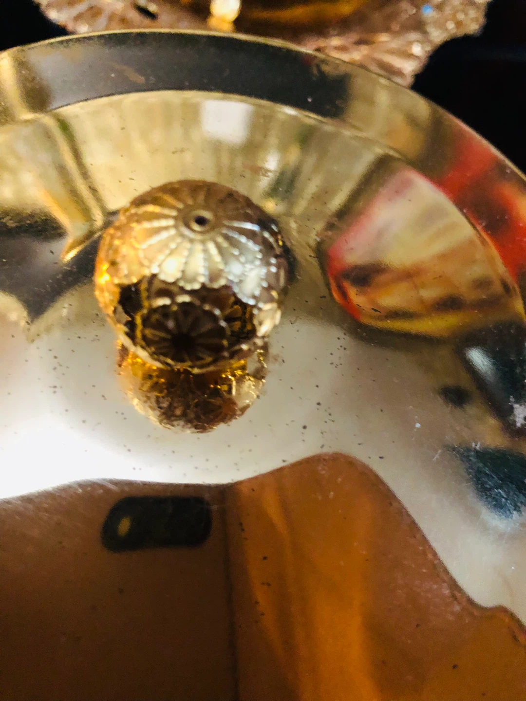 Decorative Gold  plated and Clear Candy Dish with Lid - photo 3