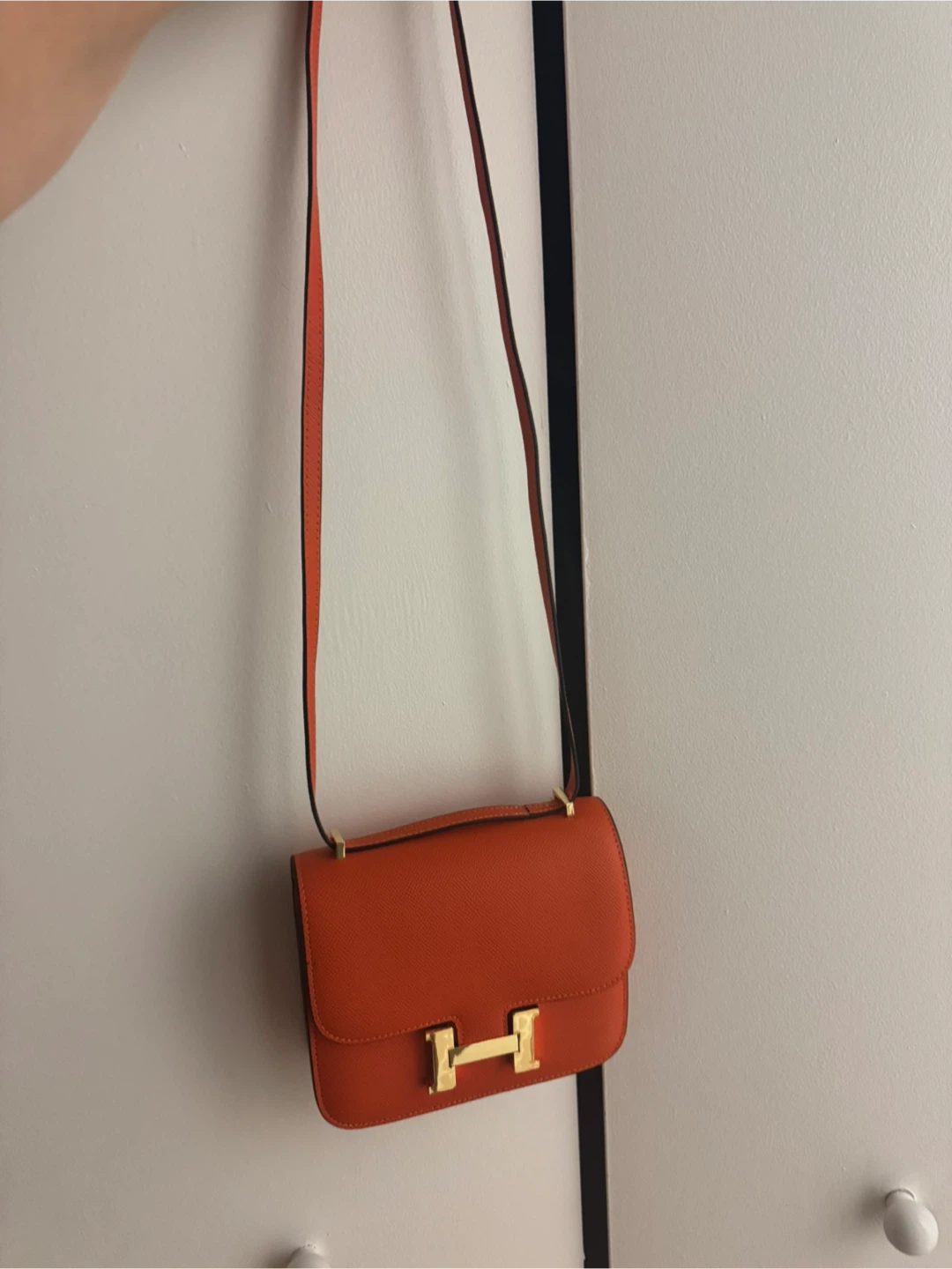 Orange Leather Shoulder Bag - photo 2