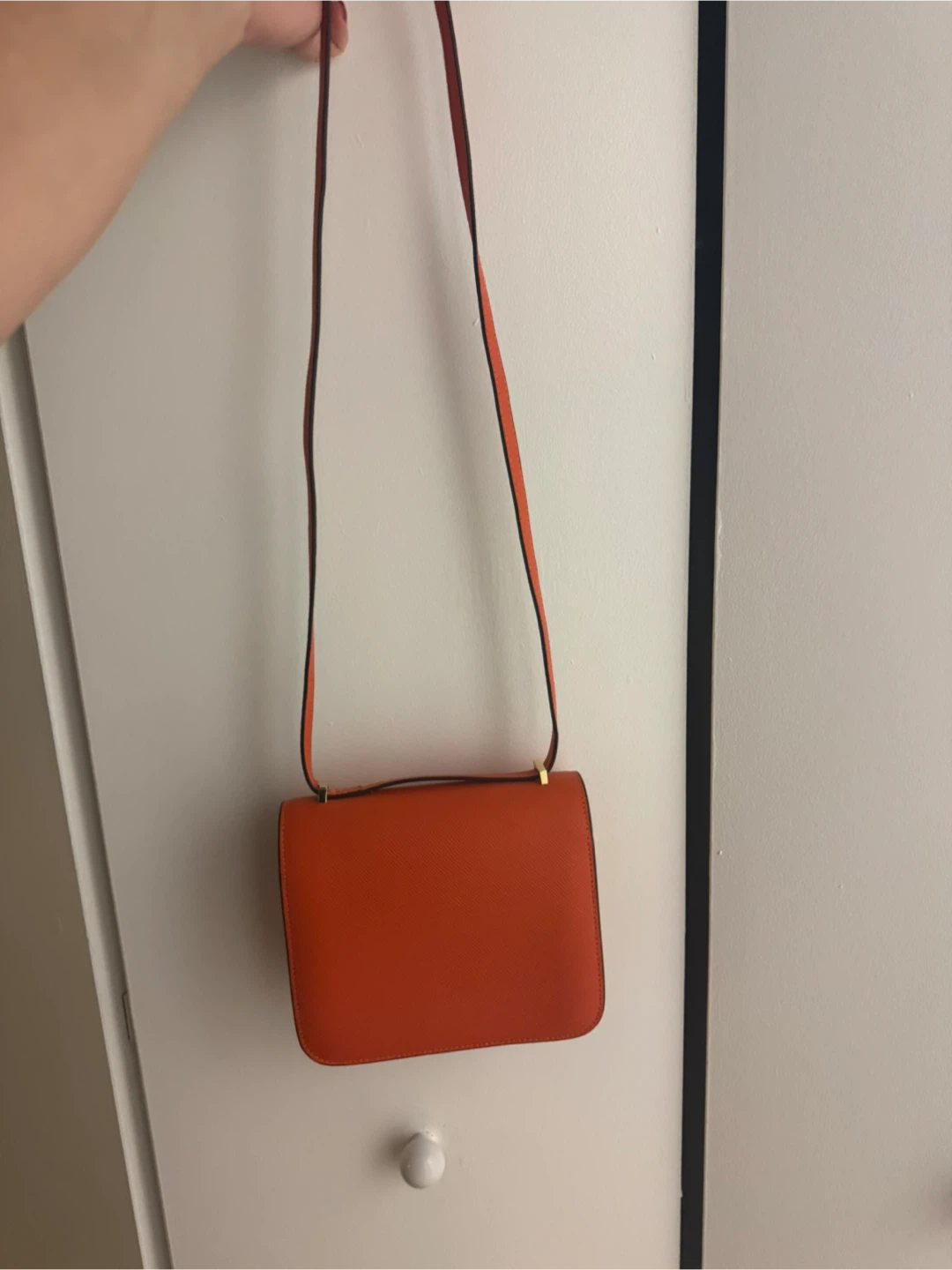 Orange Leather Shoulder Bag - photo 4