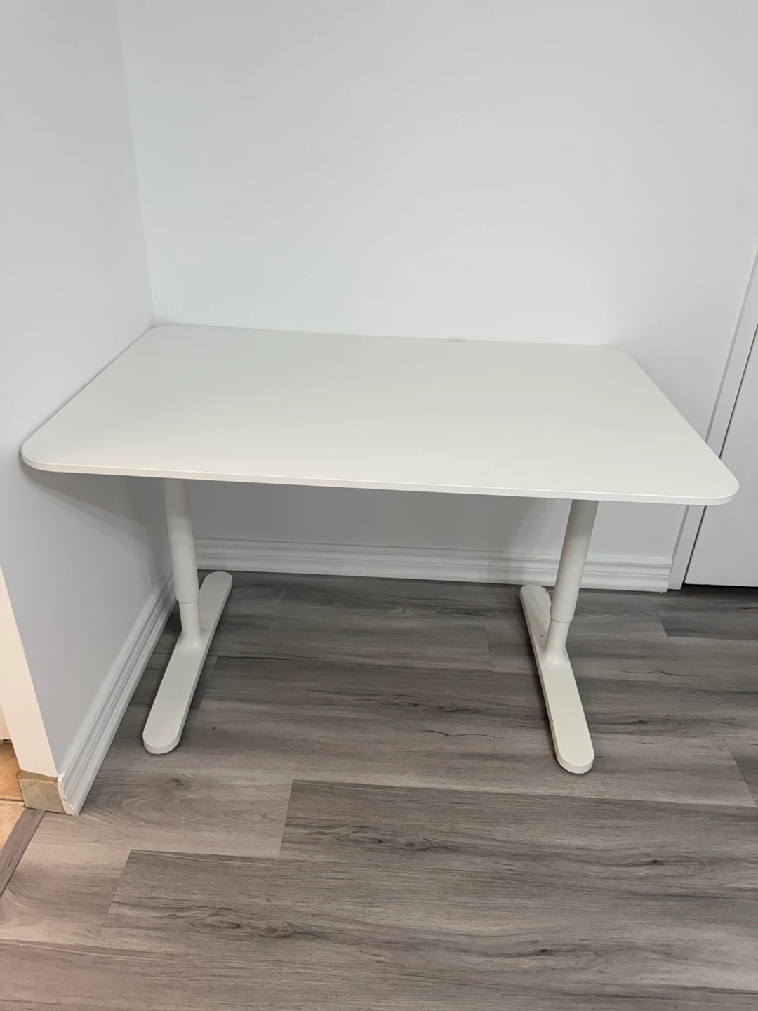 White IKEA Adjustable Height Desk - photo 2