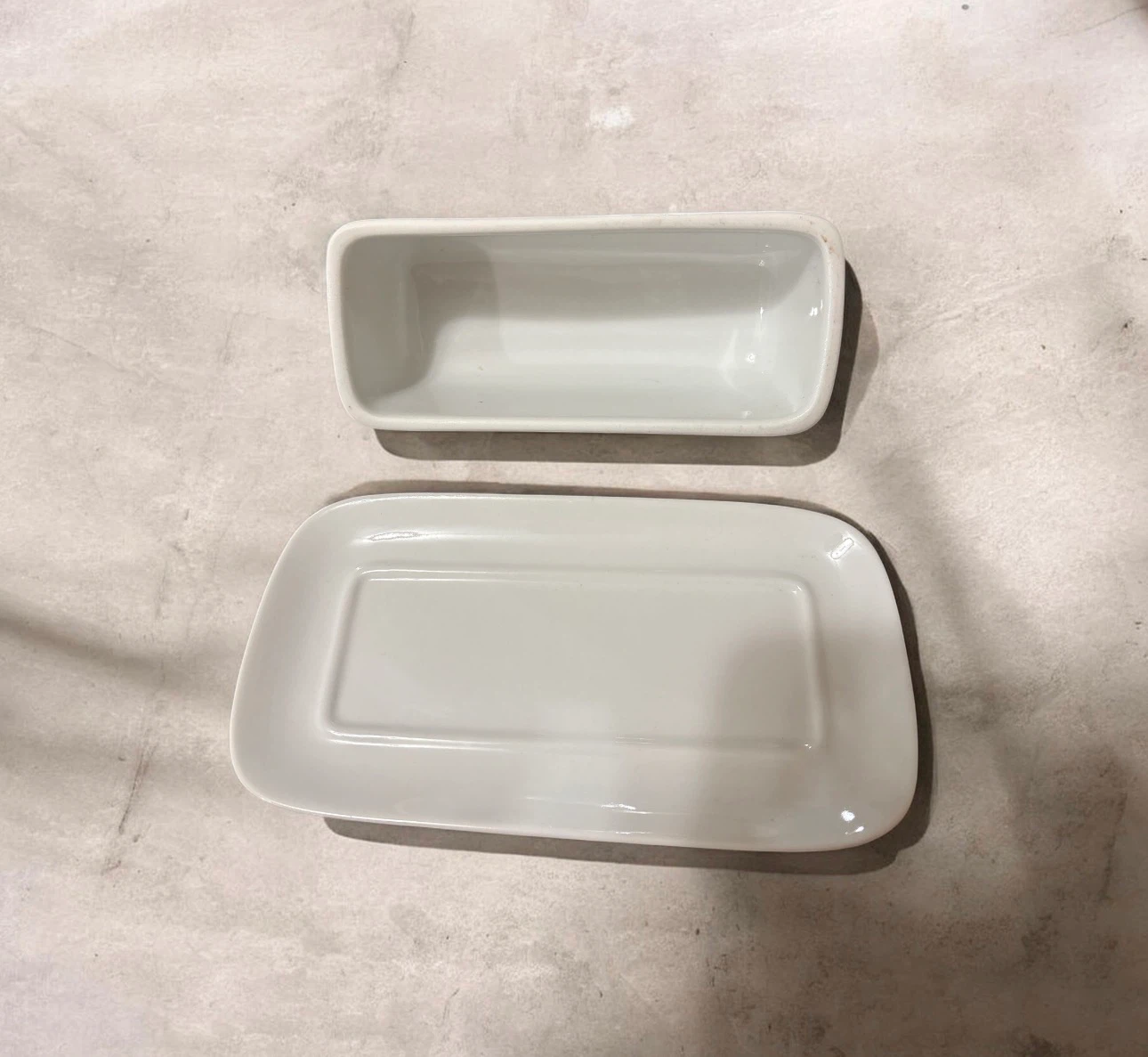 White Ceramic Butter Dish with Lid - photo 3