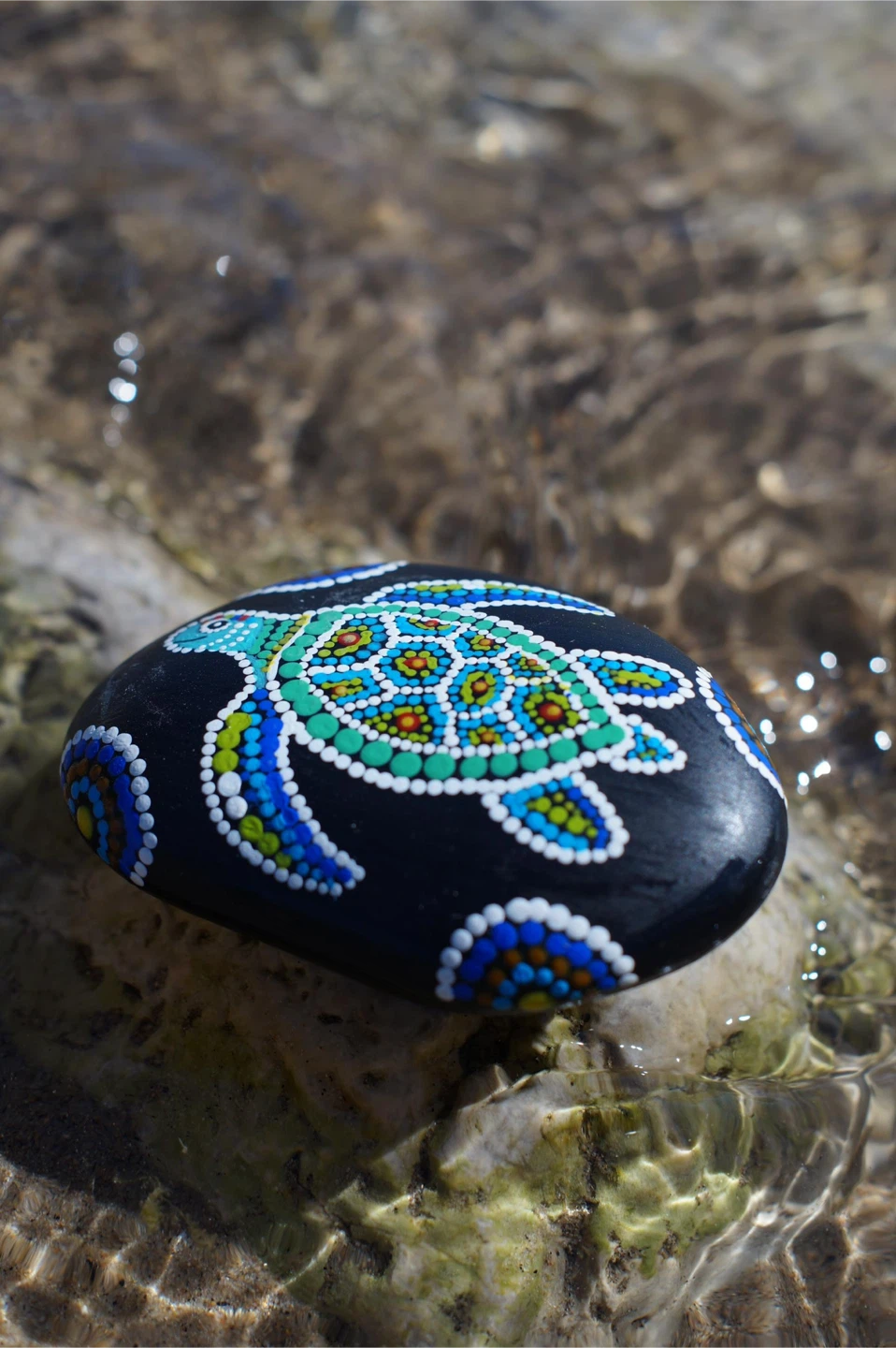 Hand-Painted Turtle with dots - photo 3