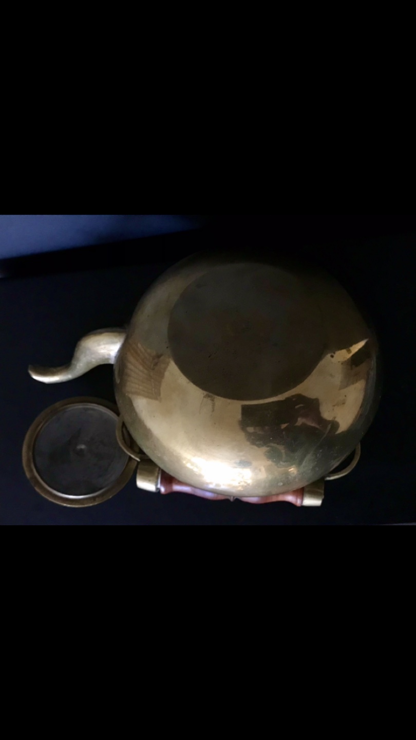 Vintage Brass Engraved Tea Kettle - photo 4