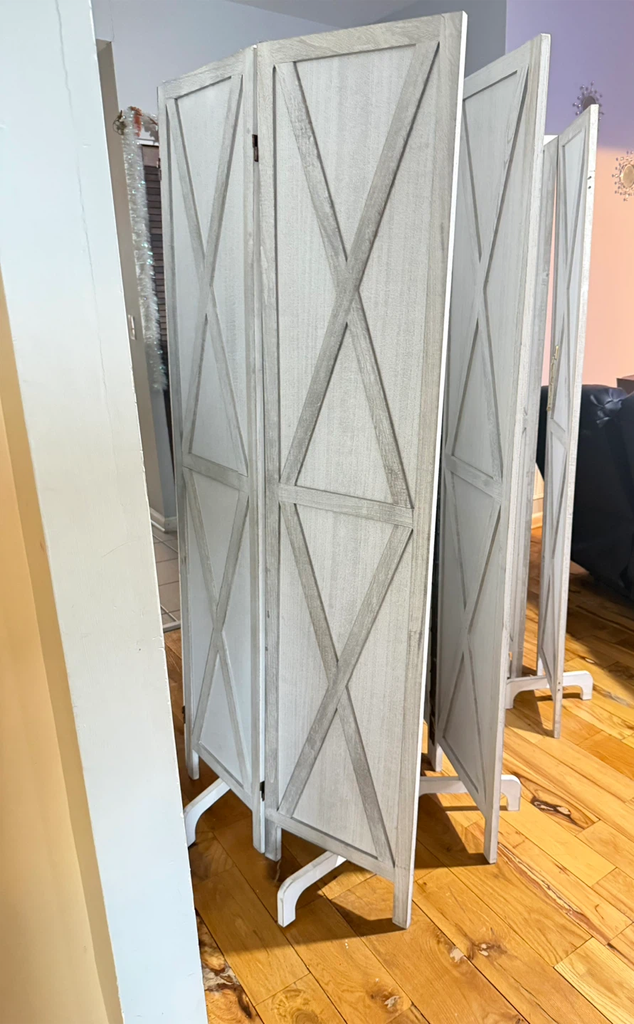 4-Panel Wood Room Divider Screen - photo 2