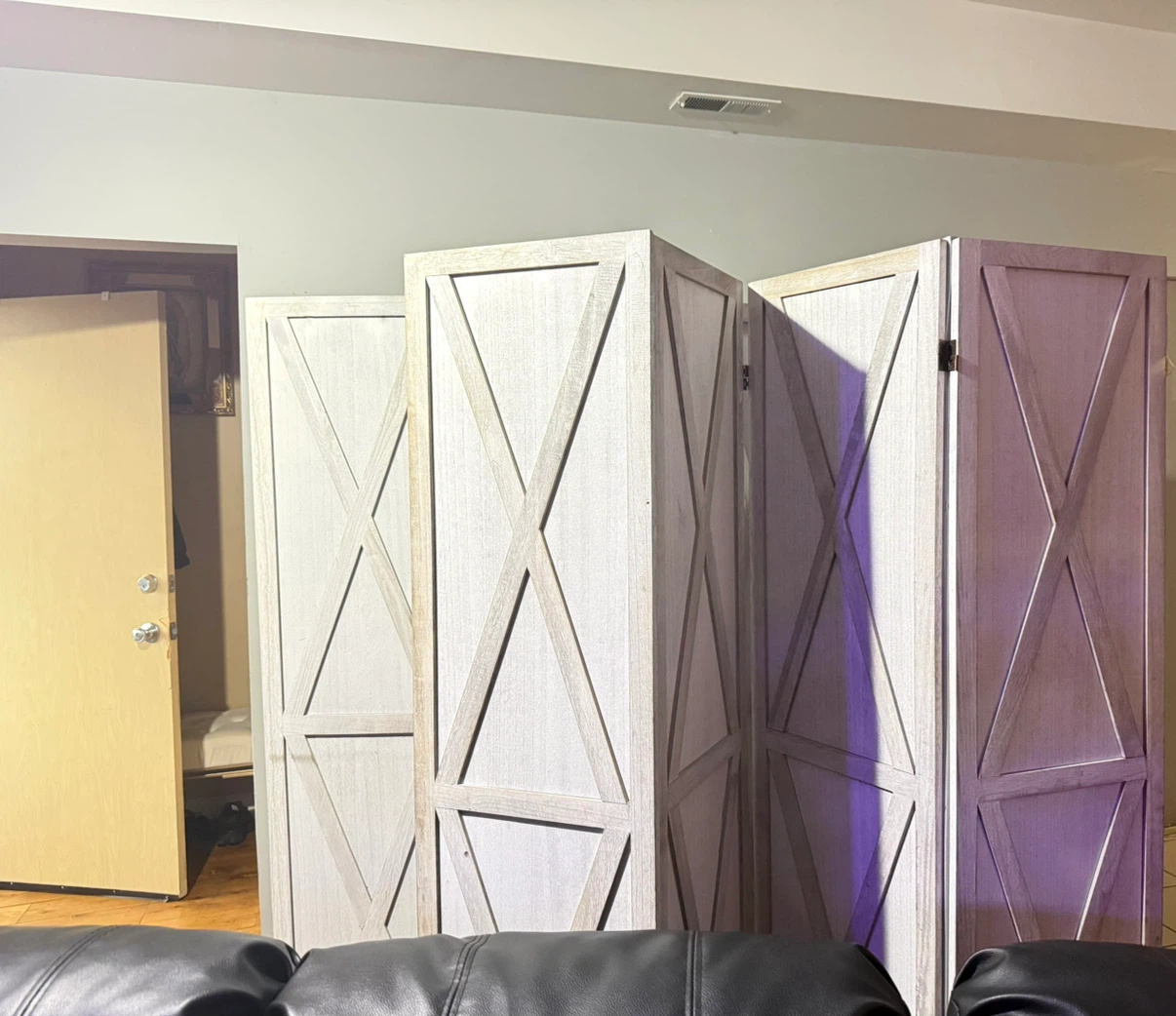 4-Panel Wood Room Divider Screen - photo 3