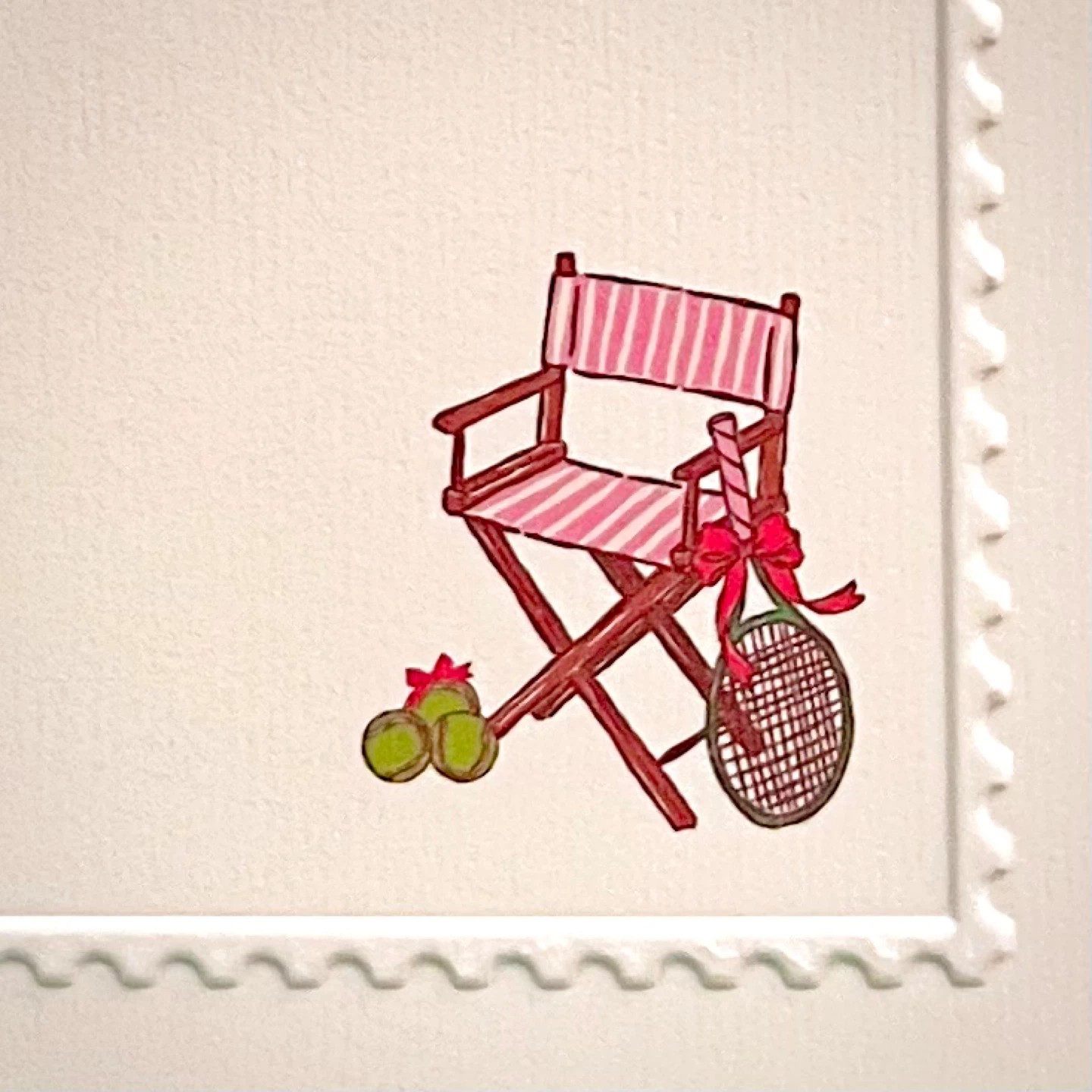 Personalised Embossed Stationery Card - Preppy Tennis theme - photo 3