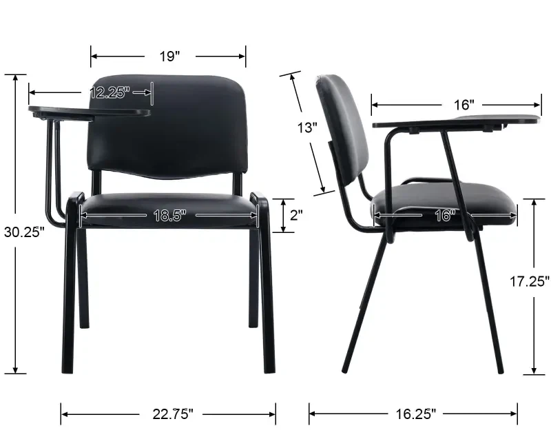 HNY Black Tablet Arm Chairs Set of 5 - photo 2
