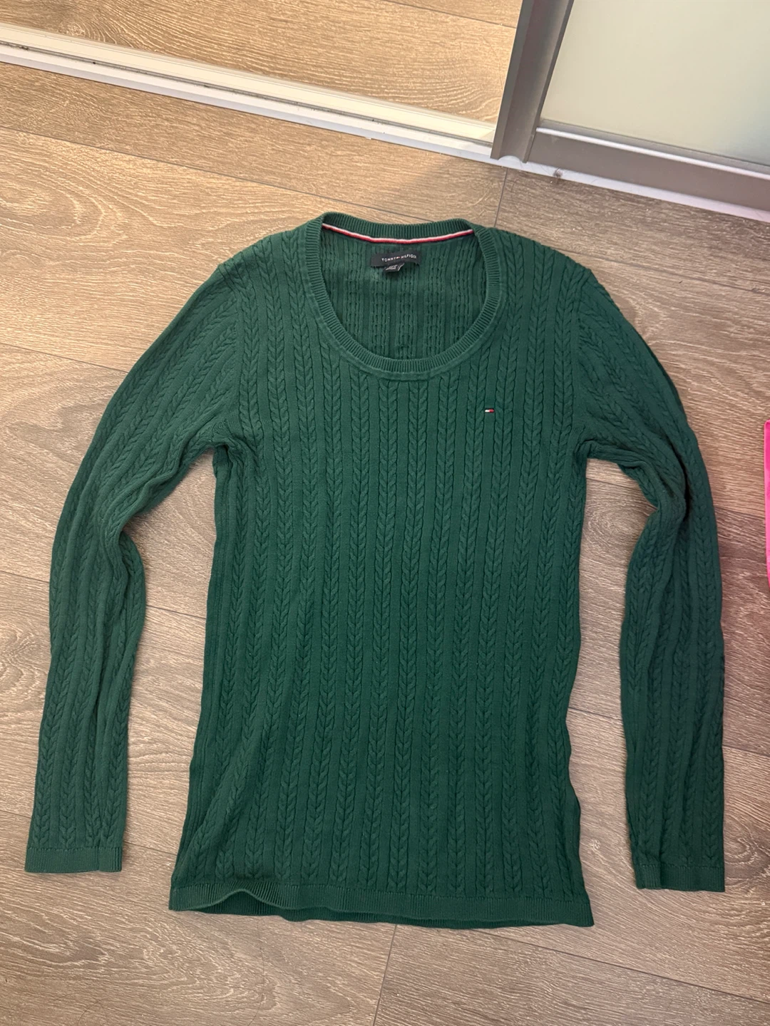 Tommy Hilfiger Green Cable Knit Sweater