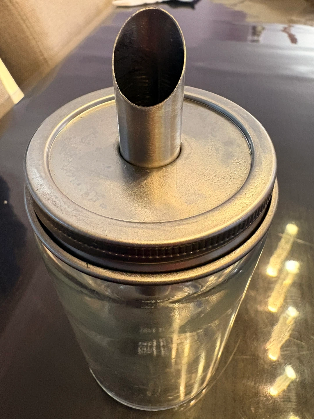 Glass Syrup Dispenser with Metal Spout