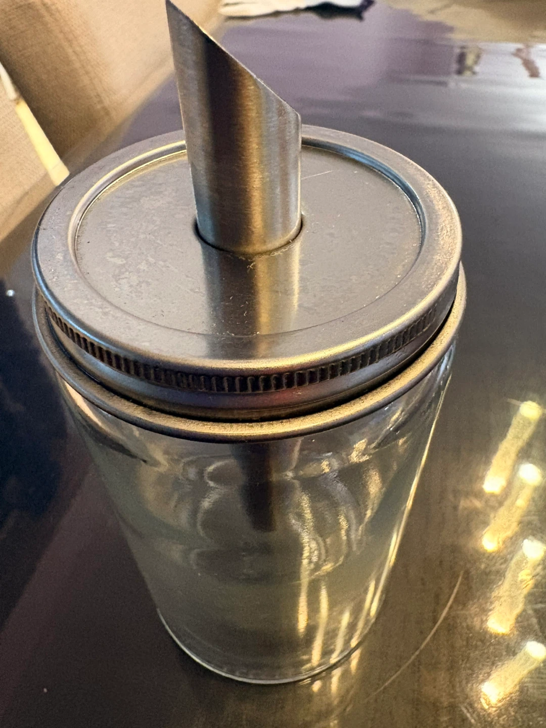 Glass Syrup Dispenser with Metal Spout - photo 2
