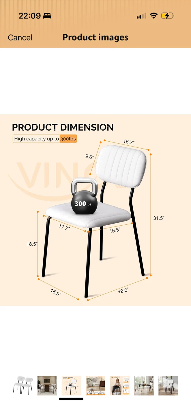 White Dining Chair set (2) - photo 2