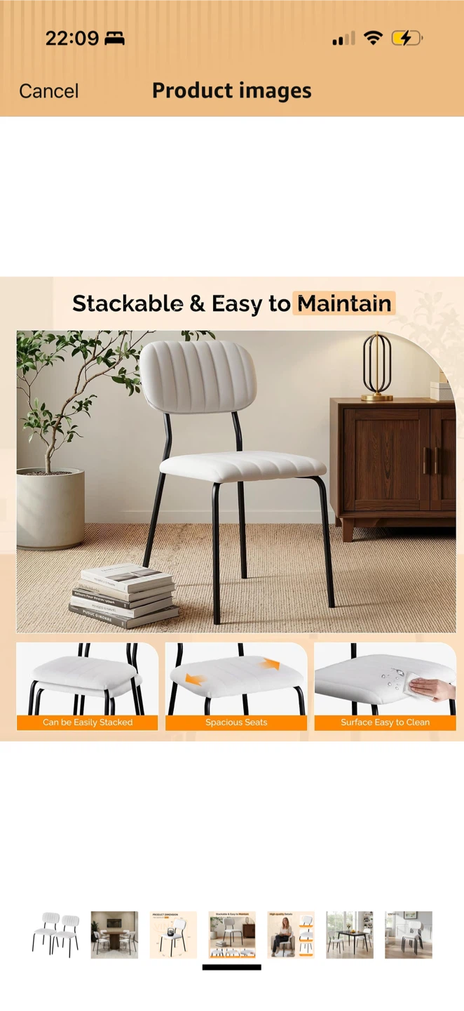 White Dining Chair set (2) - photo 3