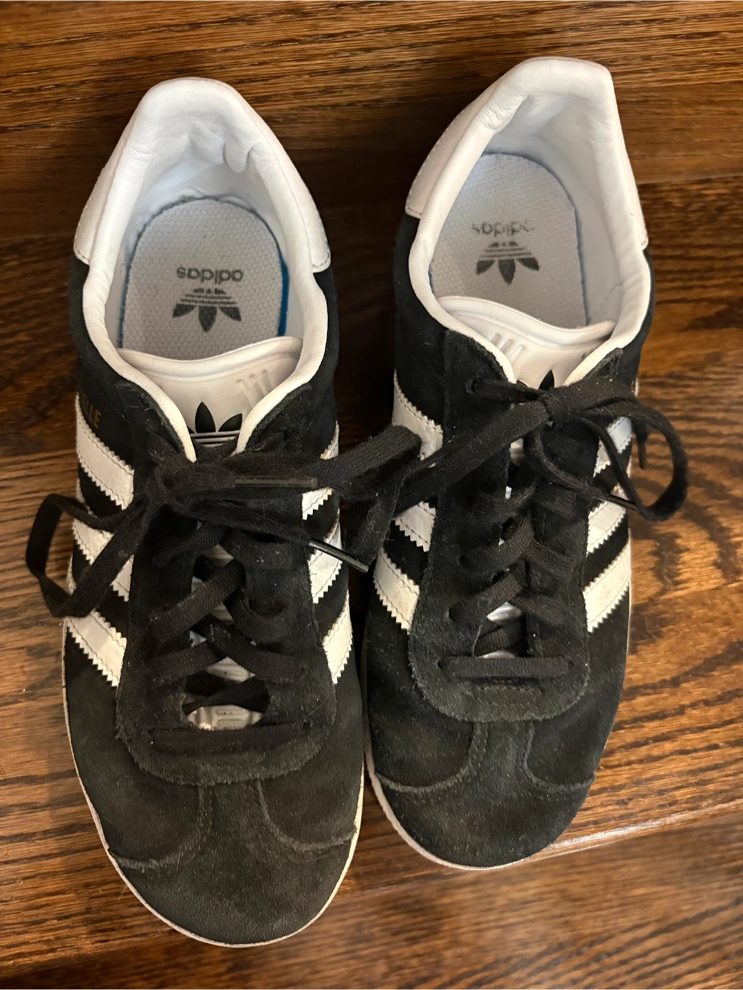 Adidas Kids Size 3.5 Black and White Gazelle Shoes - photo 3