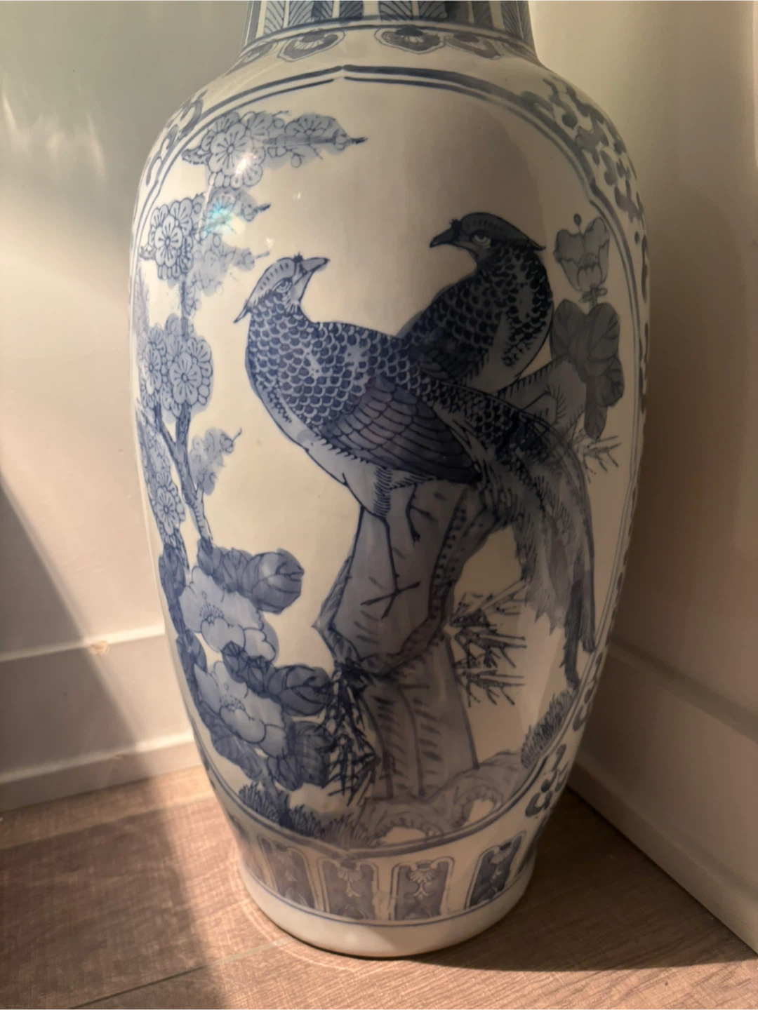 Large Blue and White Decorative Vase - photo 3