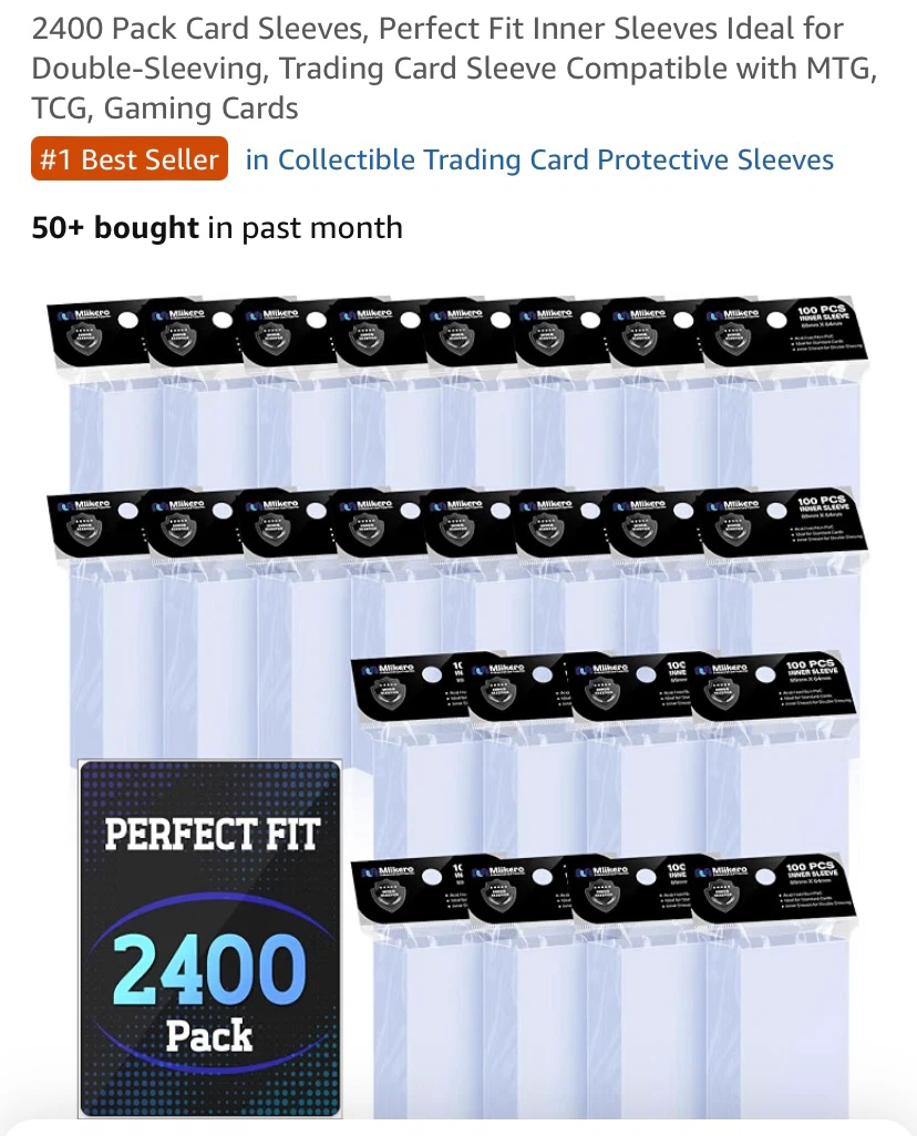 New 2100 Pack Trading Card Sleeves