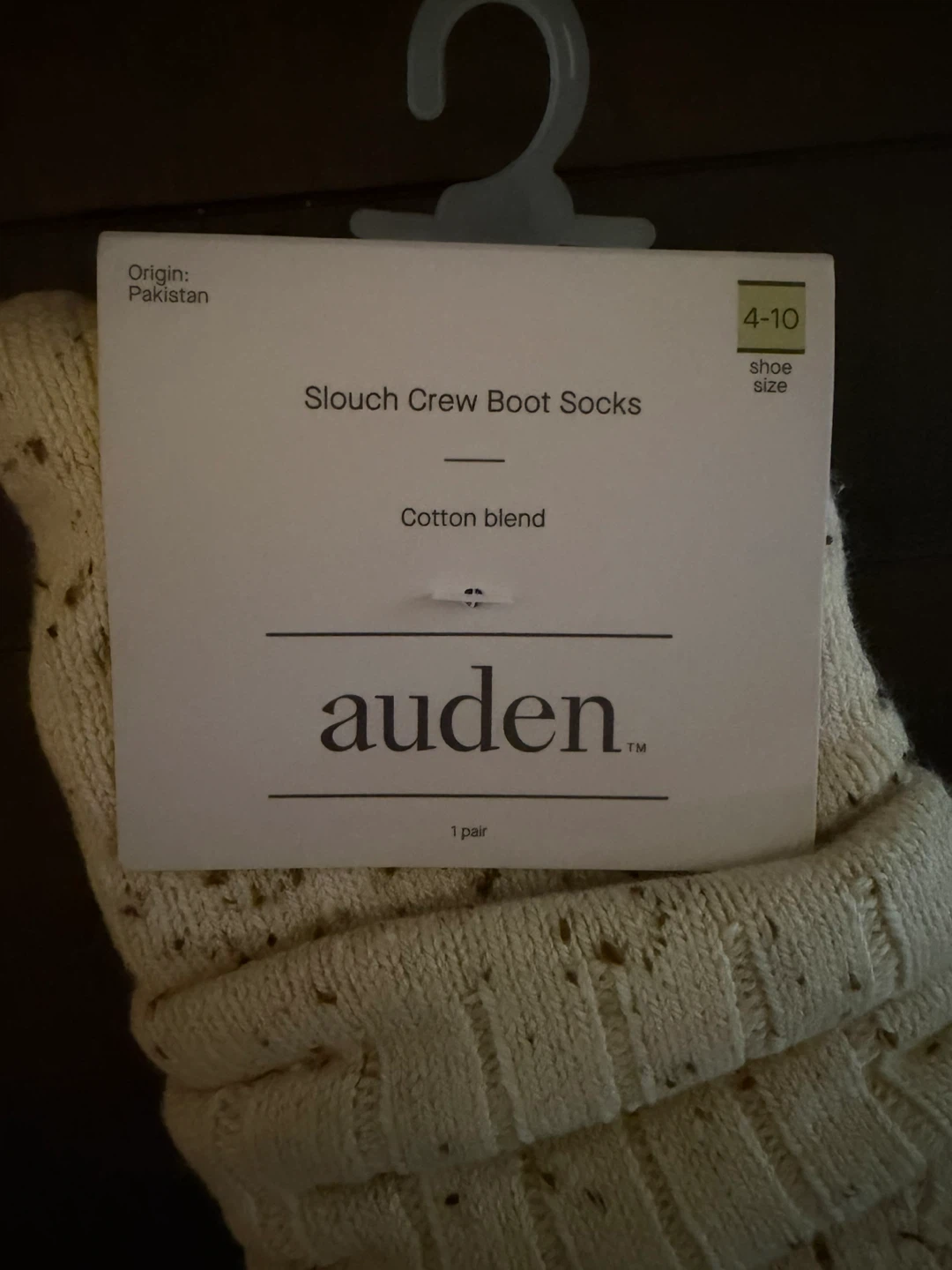 3 Pairs! Auden Slouch Crew Boot Socks - Cream Speckled - photo 3