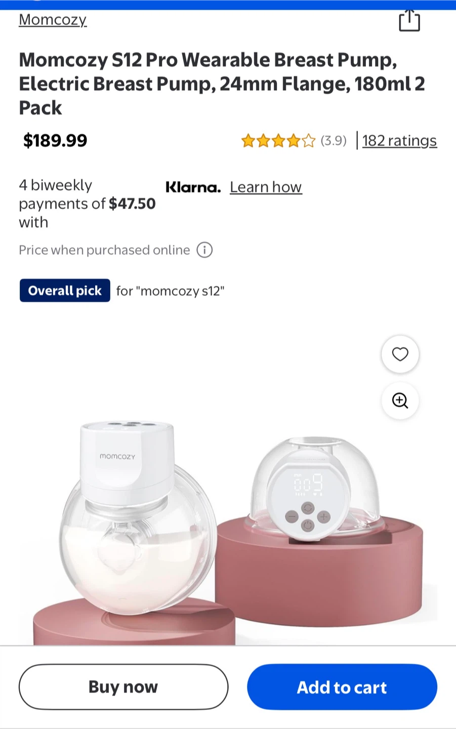 Momcozy S12 Pro Wearable Breast Pump, 24mm Flange, 2 Pack - photo 2