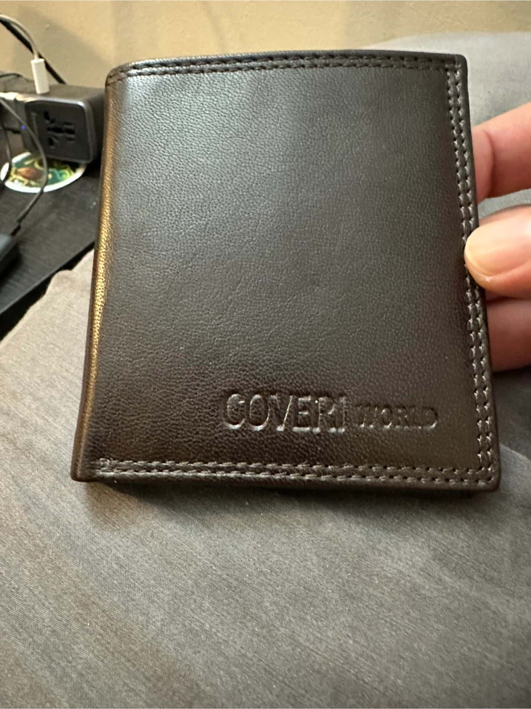 COVERI WORLD Brown Leather Bifold Wallet