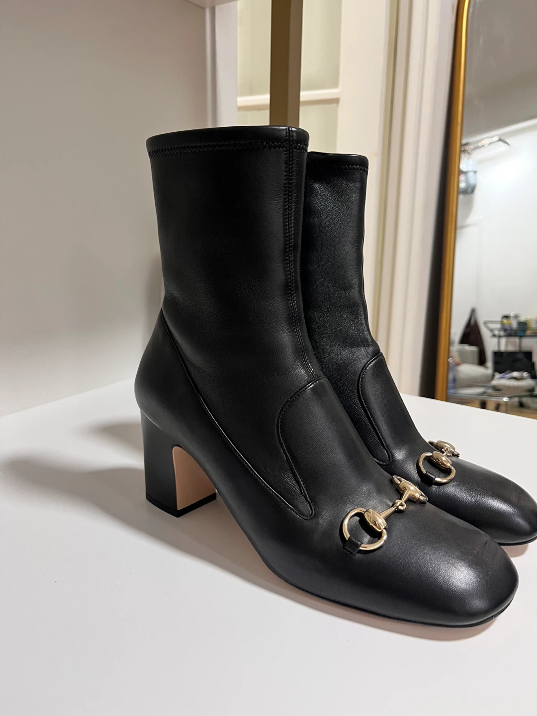 Gucci Black Leather Ankle Boots