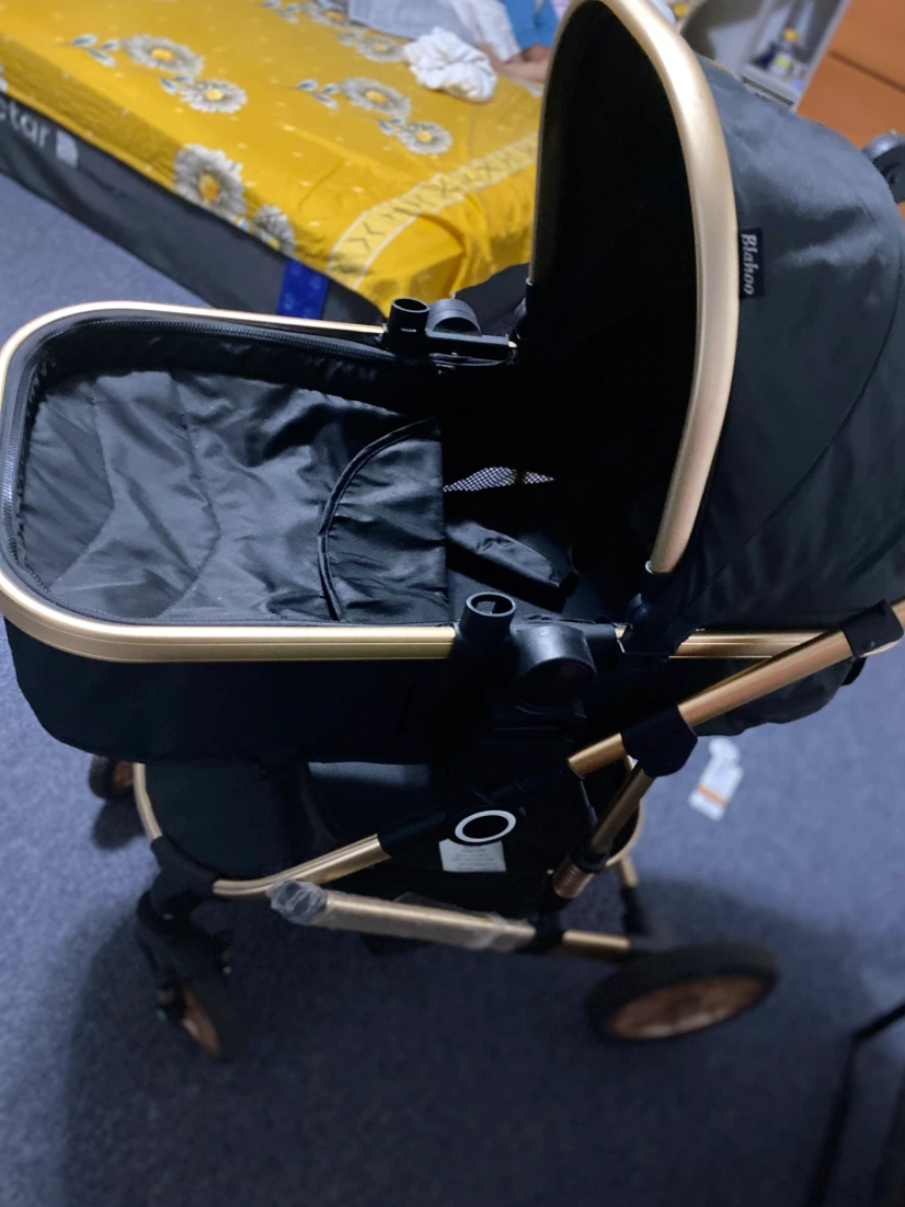 Black Baby Stroller with Gold Accents - photo 3