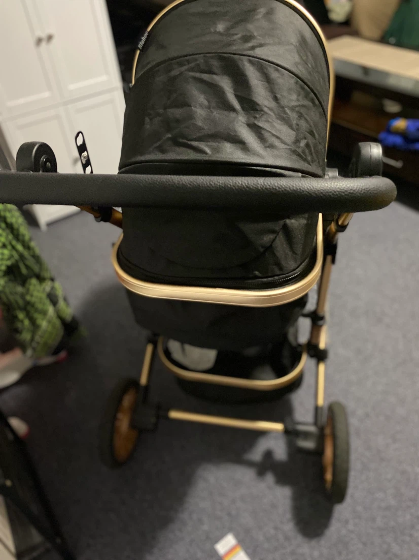 Black Baby Stroller with Gold Accents - photo 5