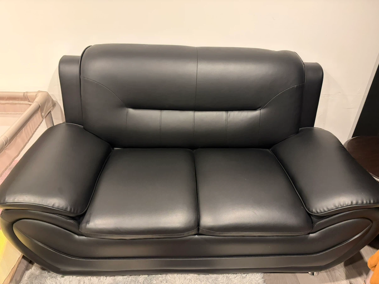 3-piece Black Sofa Set - photo 4