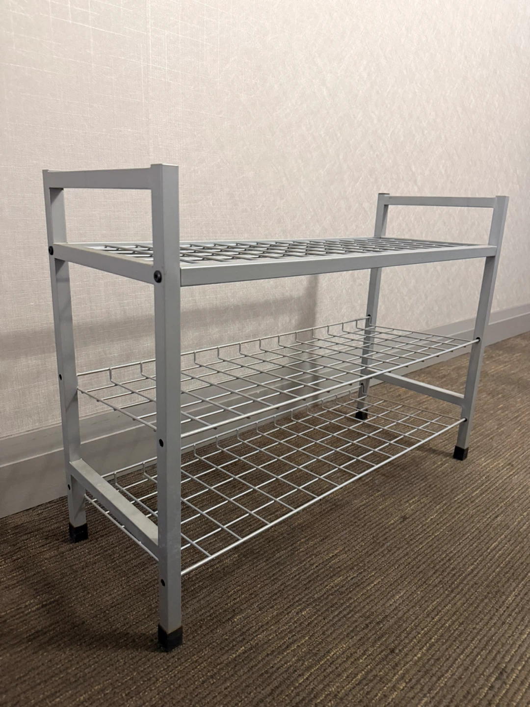 Grey 3-Tier Wire Shoe Rack - photo 2