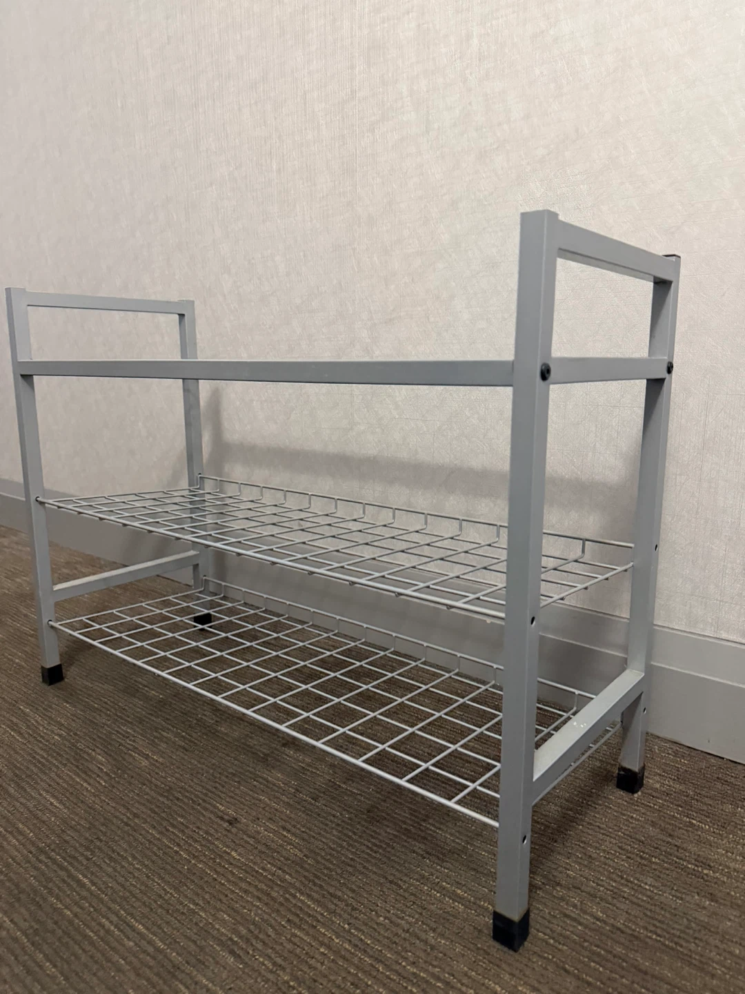 Grey 3-Tier Wire Shoe Rack - photo 3