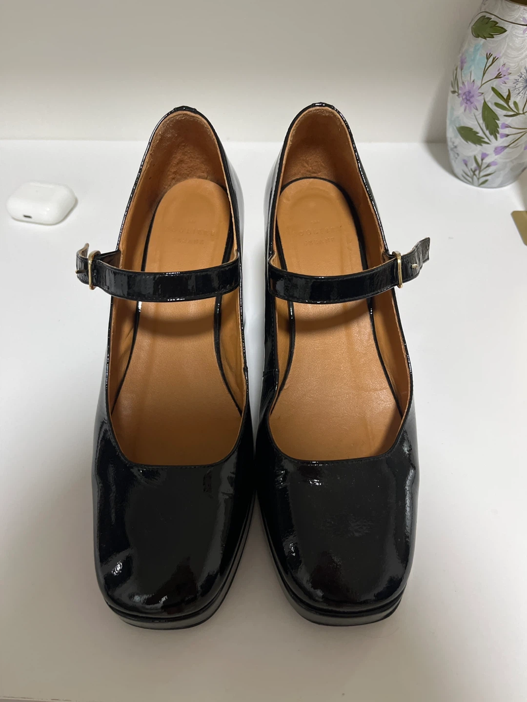 Sezane Mary Jane Heels Black Patent Leather Size 40 - photo 2