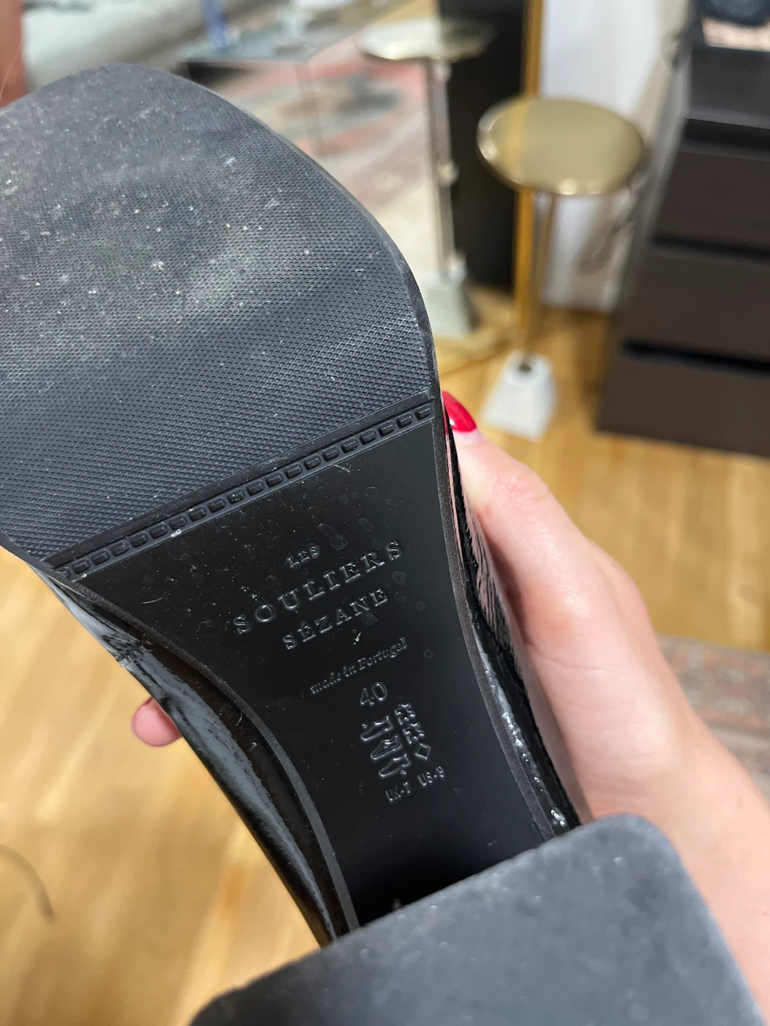 Sezane Mary Jane Heels Black Patent Leather Size 40 - photo 4