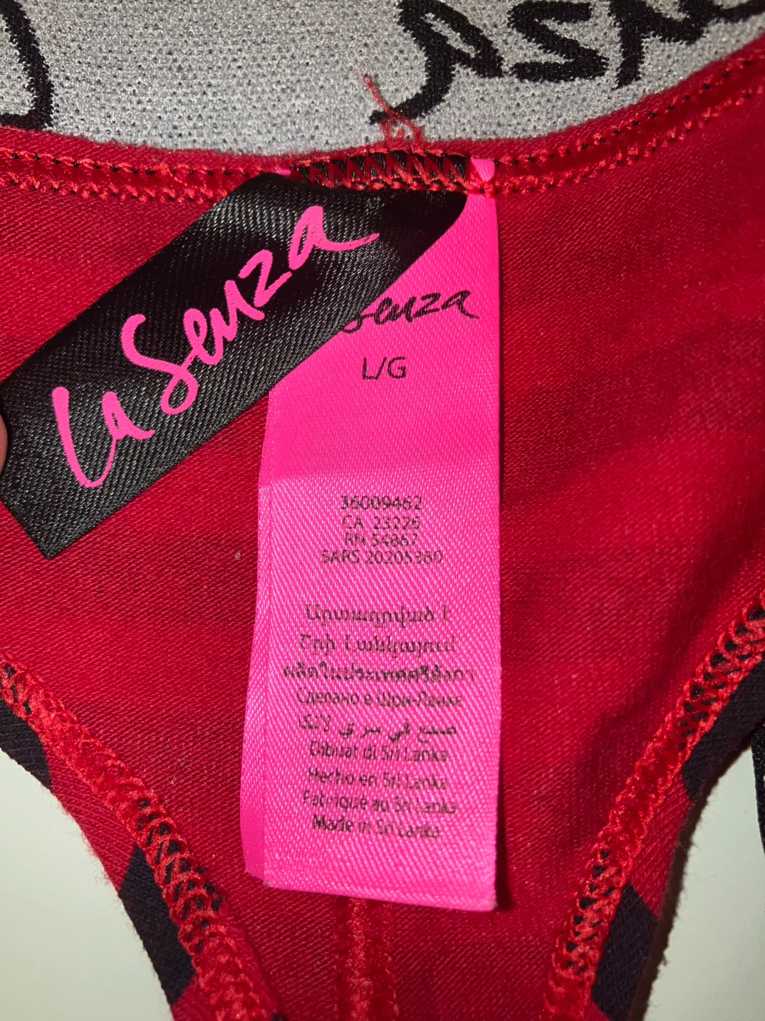 La Senza Red & Black Striped Thong L/G - photo 3