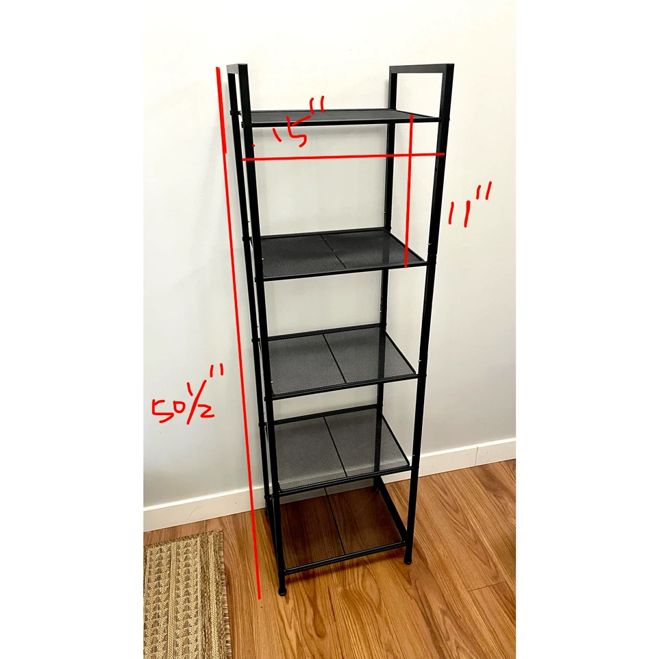 Black Metal 5-Tier Ladder Shelf - photo 2