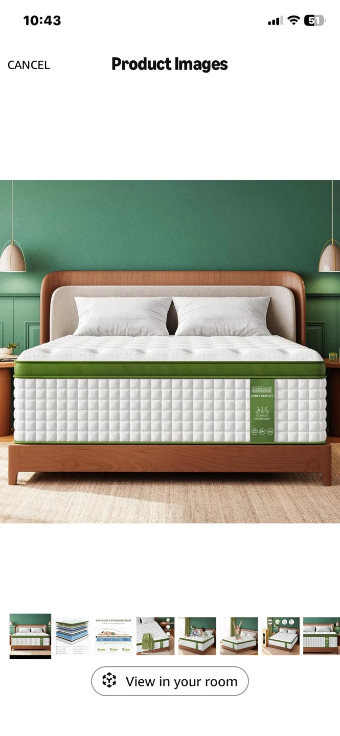 Firm King Size Mattress, 14 Inch Cooling Gel Hybrid Mattresses