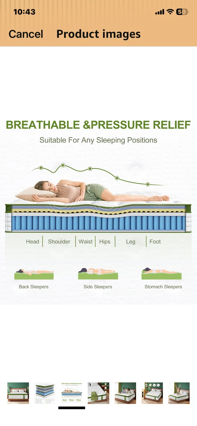 Firm King Size Mattress, 14 Inch Cooling Gel Hybrid Mattresses - photo 3