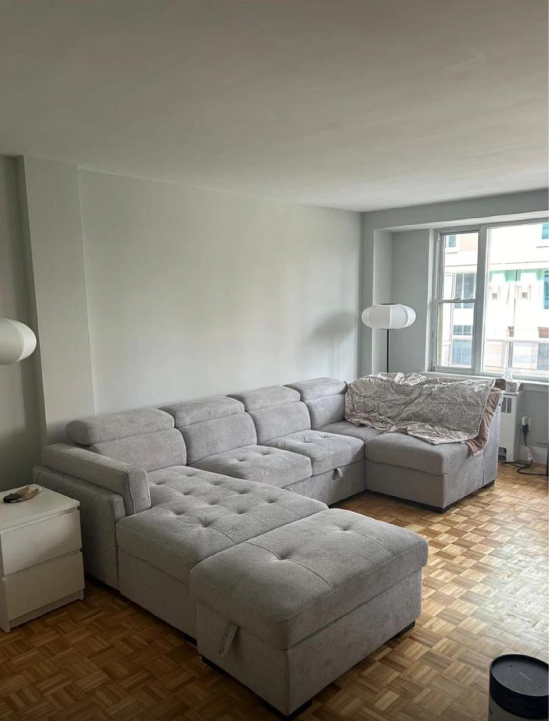 Grey Sectional Sofa bed with Storage