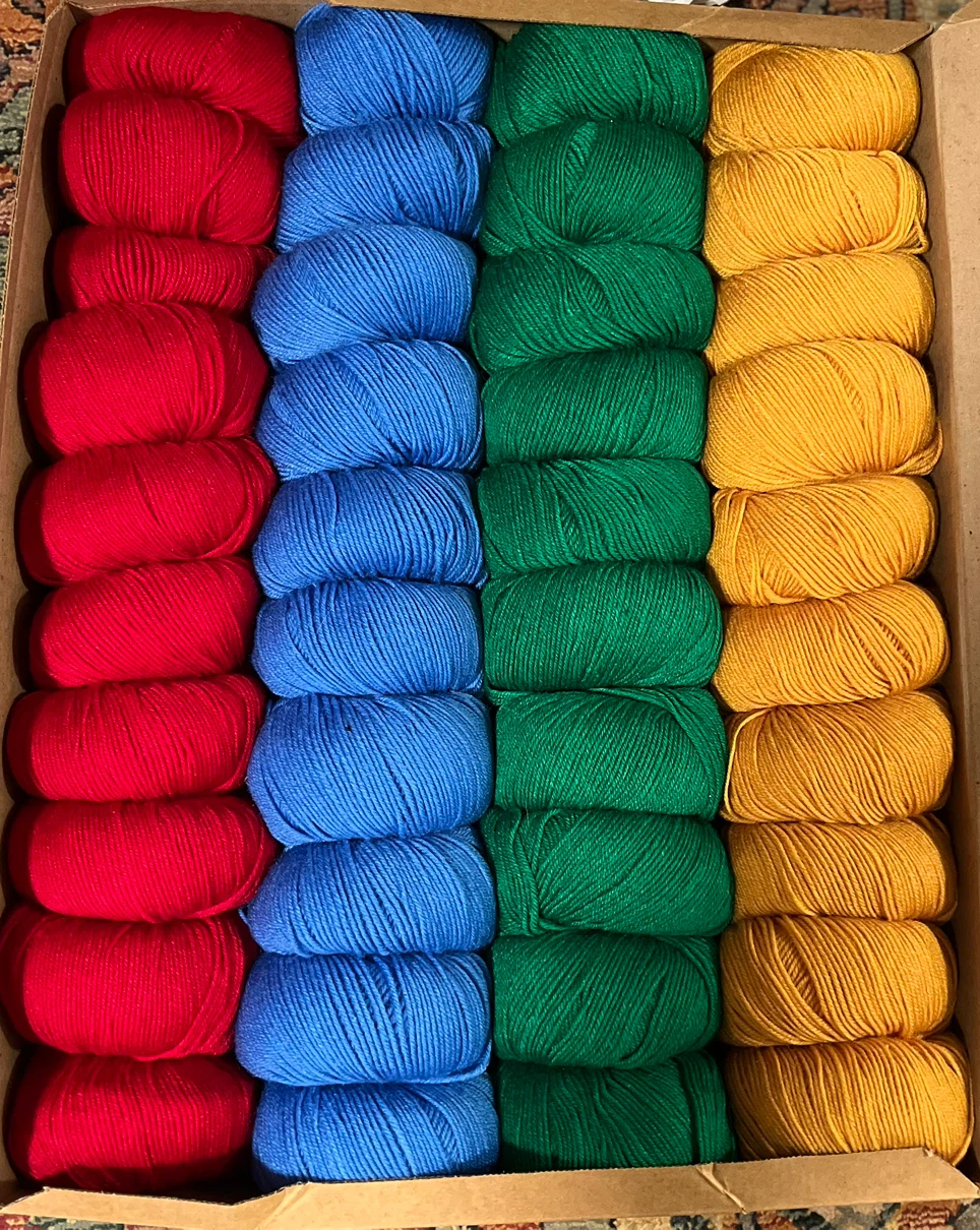 Assorted Yarn Balls - Red, Blue, Green, Yellow