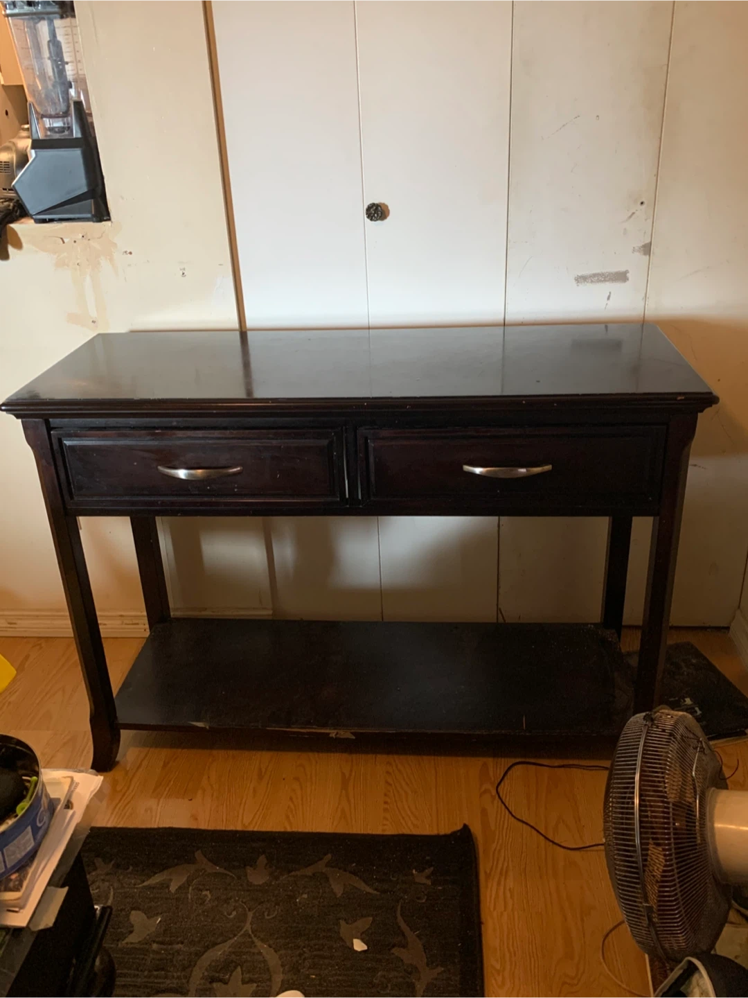 Dark Brown End Table with Drawer - photo 3