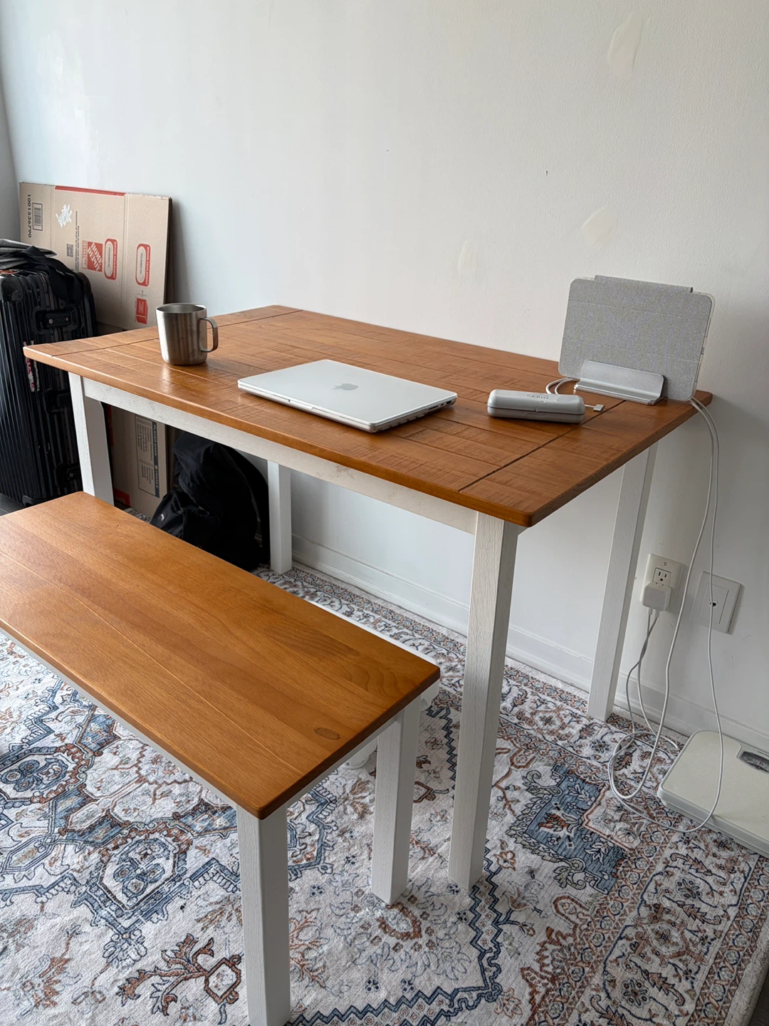ZINUS wooden table and bench set