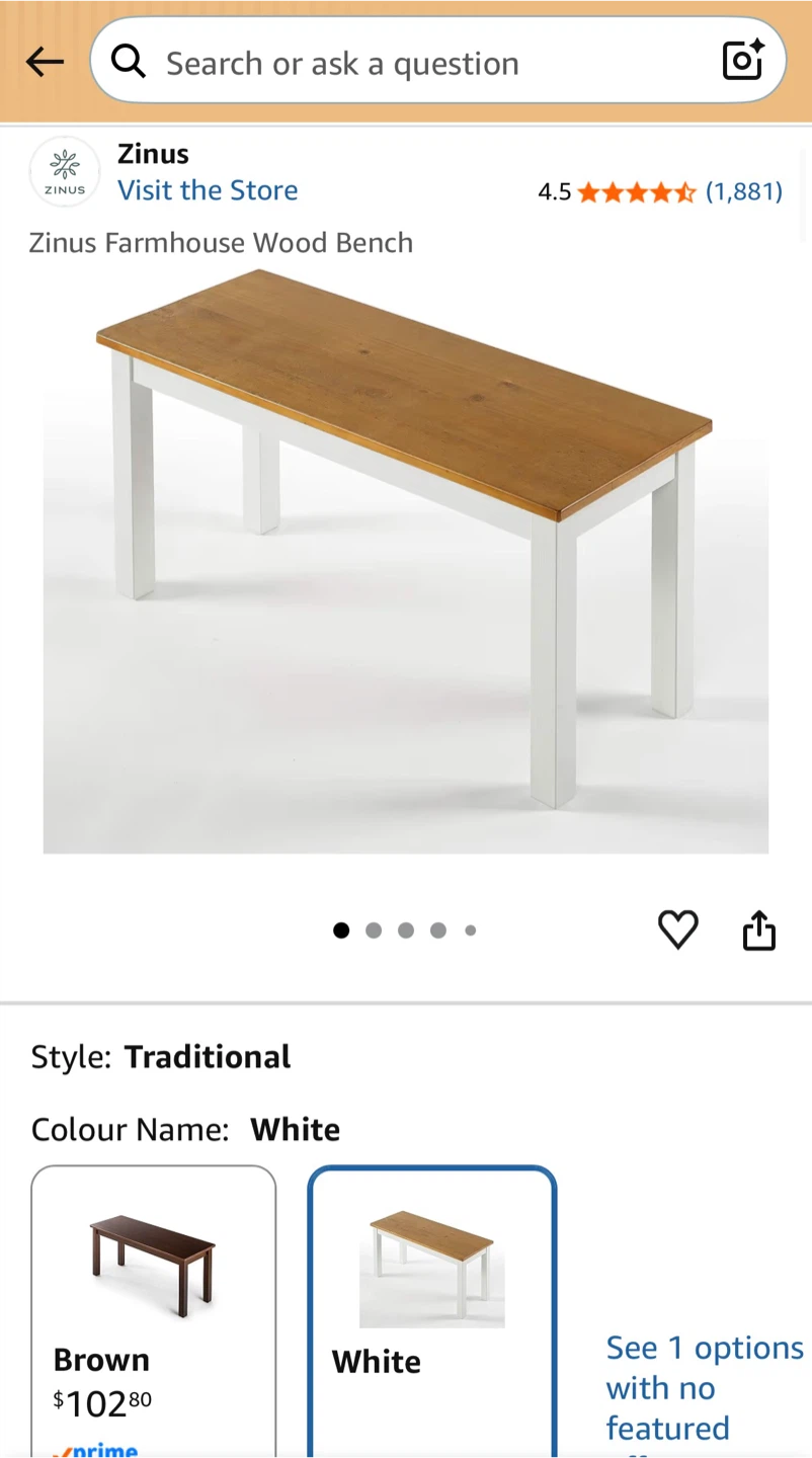 ZINUS wooden table and bench set - photo 3