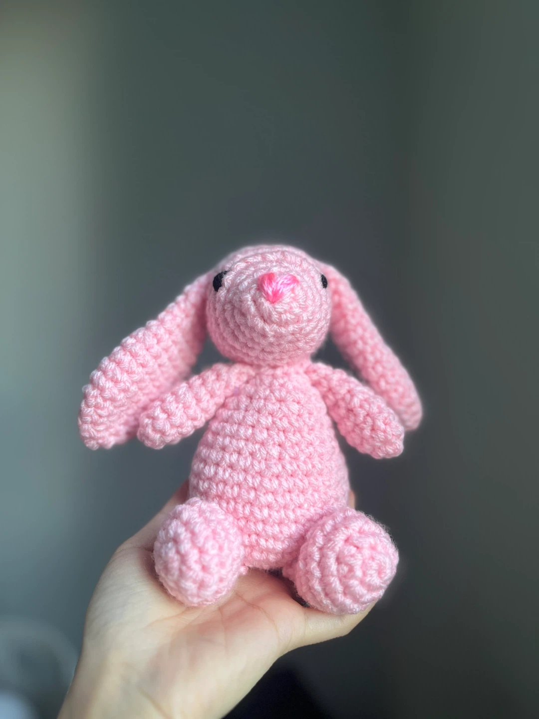 Pink Crochet Bunny Plush