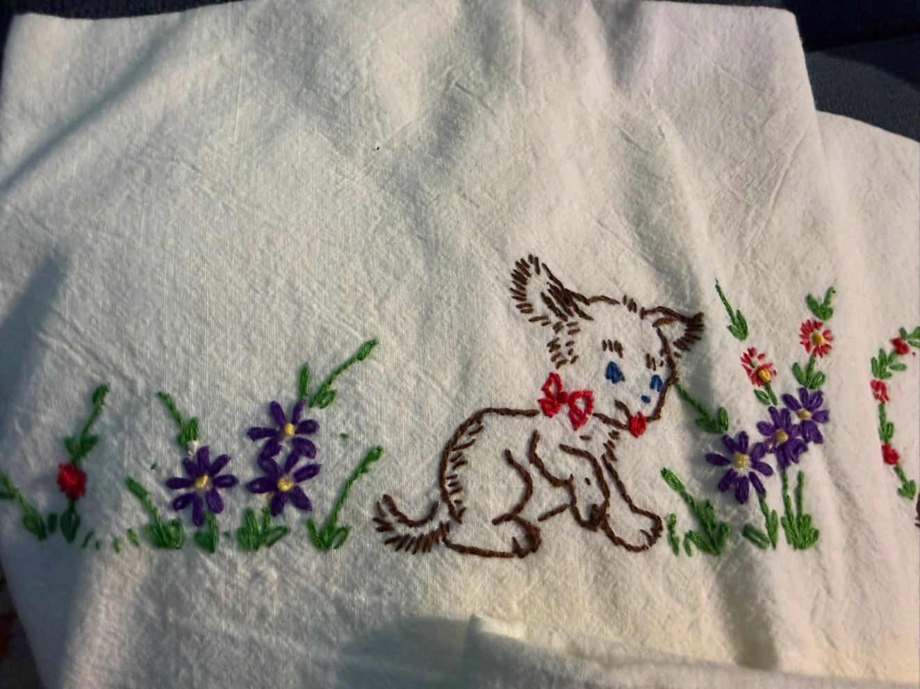 vintage flour sack dish towels - photo 4