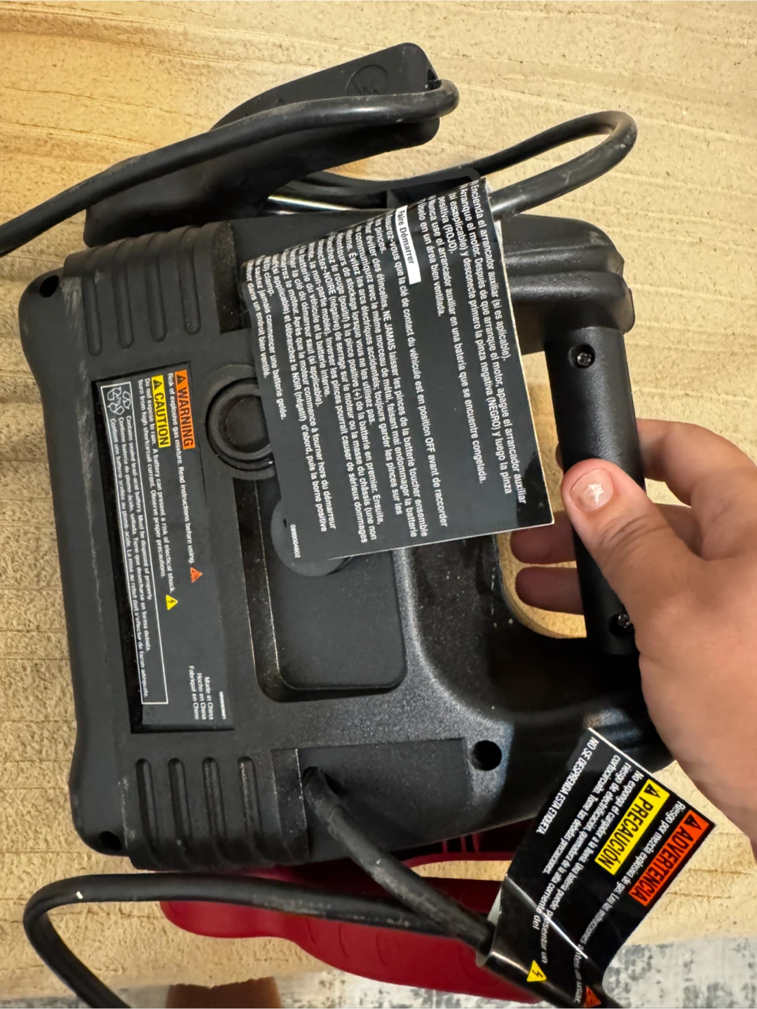 Black Portable Car Jump Starter with USB Port - photo 3