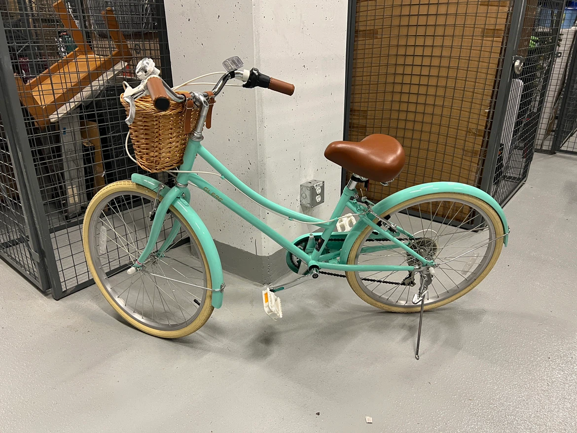 Glerc 24" Beach Cruiser Bike with Basket