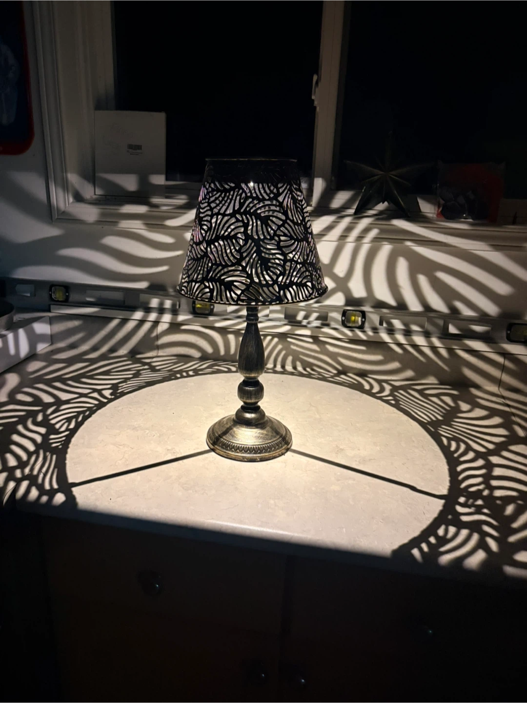 2 Decorative LED Table Lamps with Cutout Shade