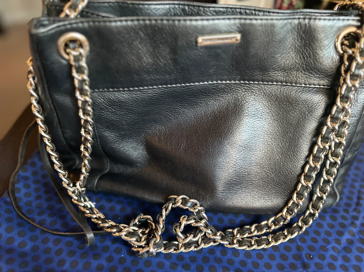Rebecca Minkoff Black Leather Shoulder Bag with Chain Strap - photo 2
