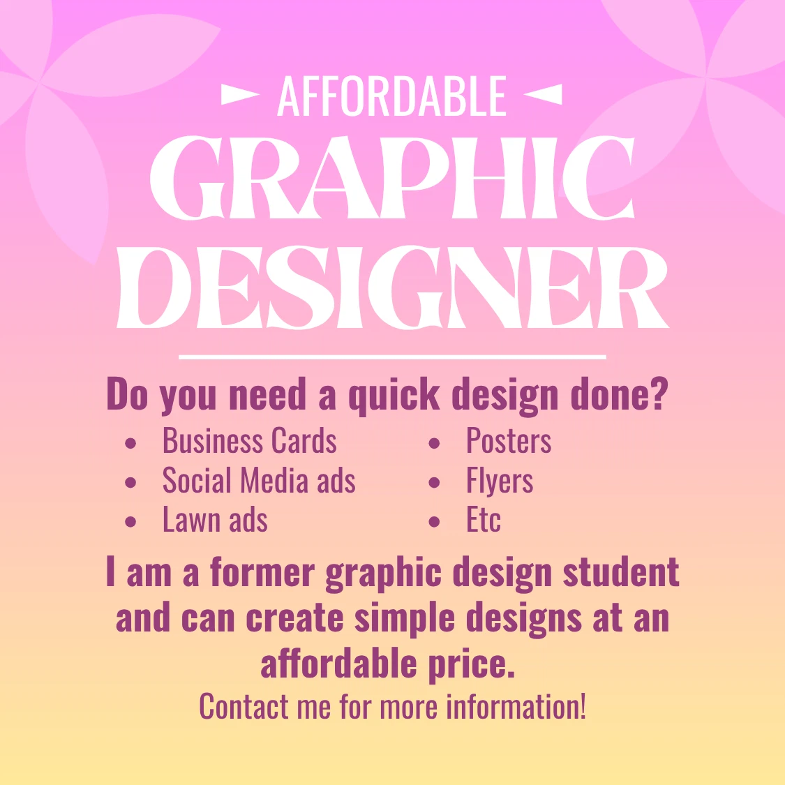 Affordable Graphic Designer