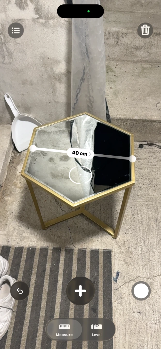 Hexagonal Mirrored Side Table - Gold - photo 3