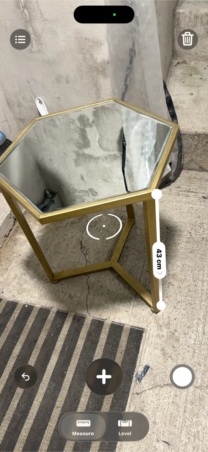 Hexagonal Mirrored Side Table - Gold - photo 4